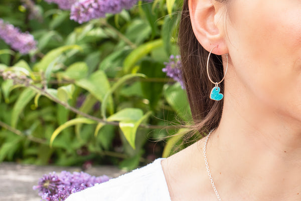 Enamel heart Hoops