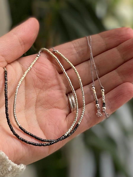 Black & Silver Ombre Miyuki Beads