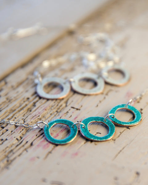 Triple Circle Enamel Necklace