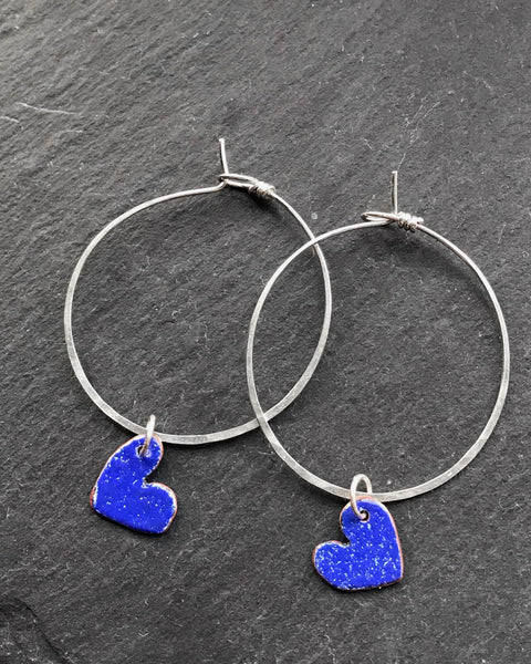 Enamel heart Hoops
