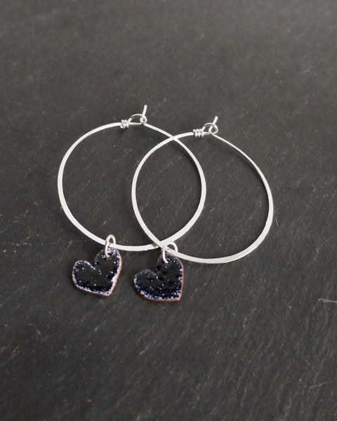 Enamel heart Hoops