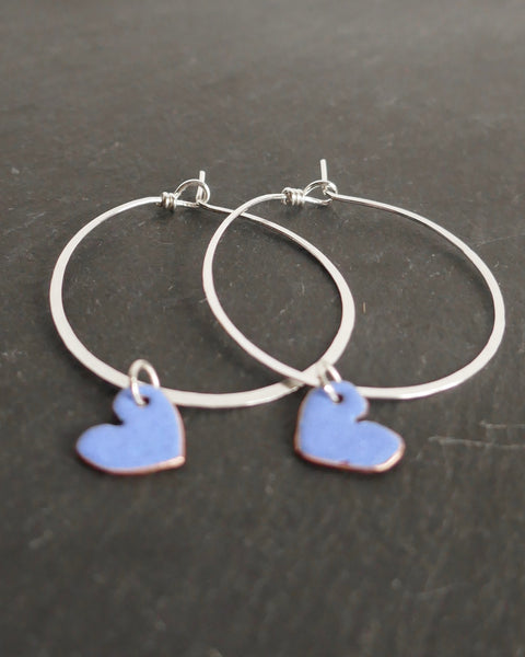 Enamel heart Hoops