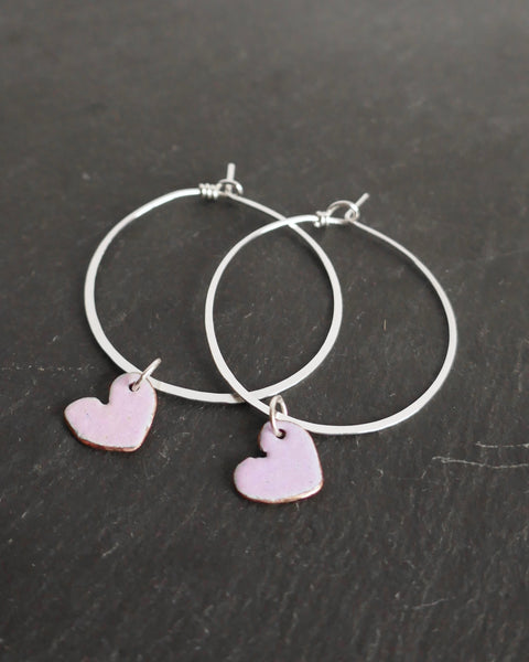 Enamel heart Hoops