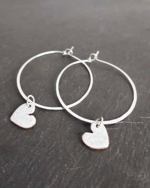 Enamel heart Hoops