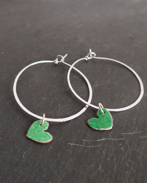 Enamel heart Hoops