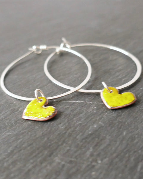 Enamel heart Hoops