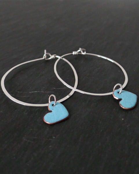 Enamel heart Hoops