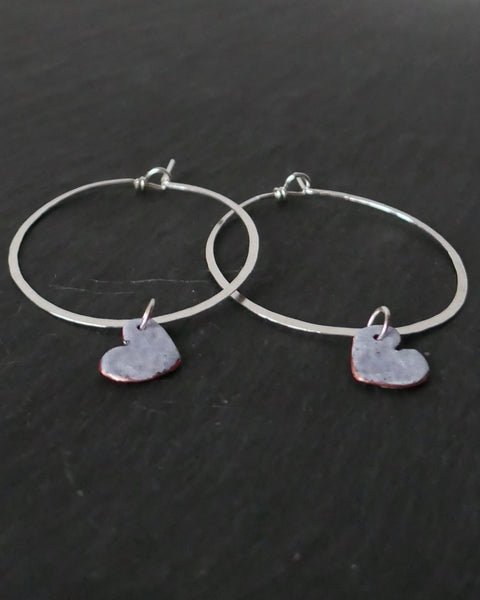 Enamel heart Hoops