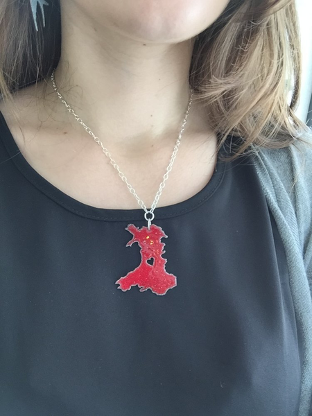 Wales Map Necklace