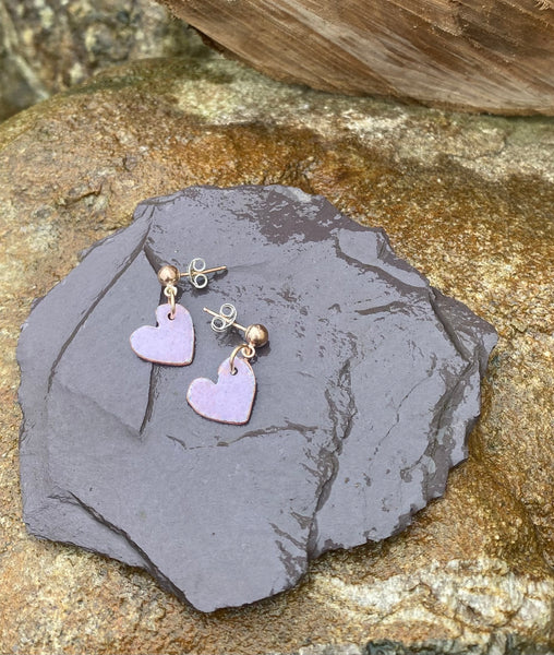 Styds Calonnau / Heart Dangly Studs