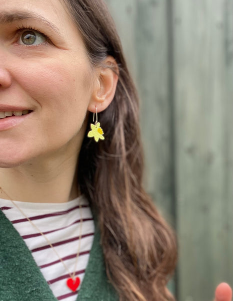 Clustlysau Cennin Pedr // Daffodil Earrings