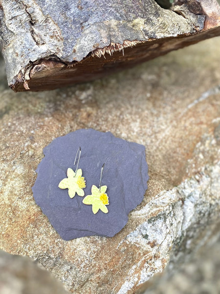 Clustlysau Cennin Pedr // Daffodil Earrings