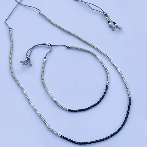 Black & Silver Ombre Miyuki Beads