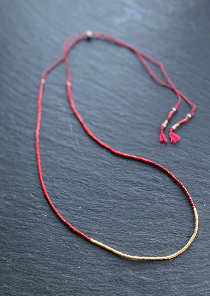 Red & Gold Ombre Miyuki Beads
