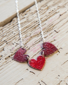 Reversible Triple Heart Necklace