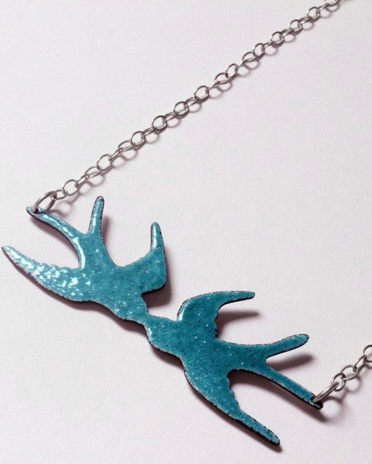Kissing Swallows Necklace