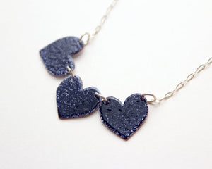 Reversible Triple Heart Necklace