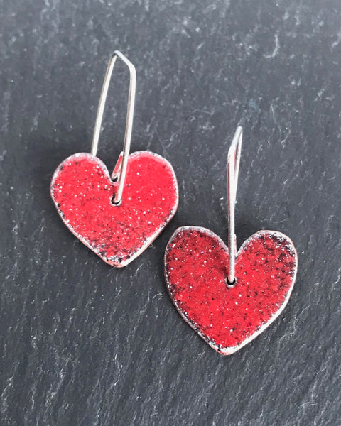 Drop Heart Earrings