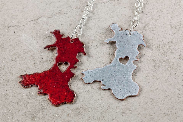 Wales Map Necklace