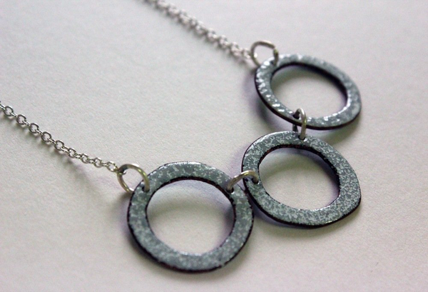 Triple Circle Enamel Necklace