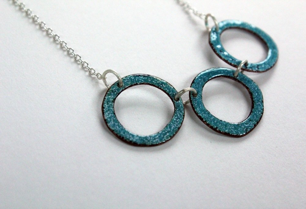 Triple Circle Enamel Necklace