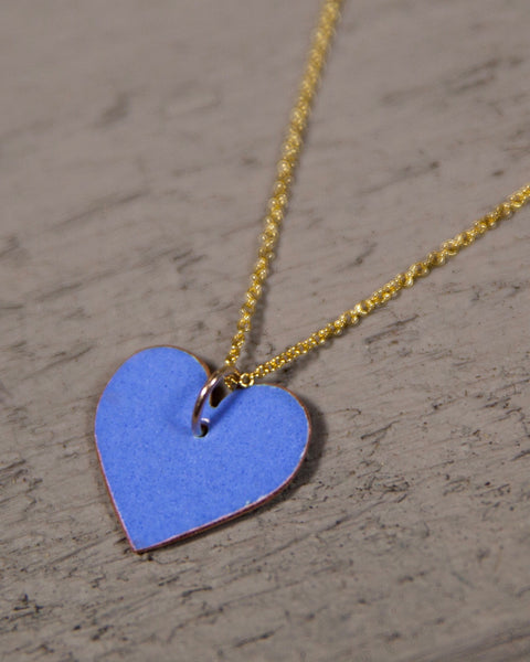 Enamel Heart Pendant on 14kt Gold Filled Chain