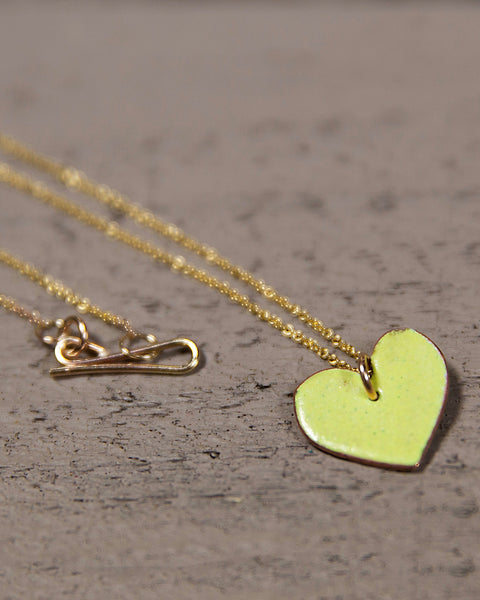 Enamel Heart Pendant on 14kt Gold Filled Chain