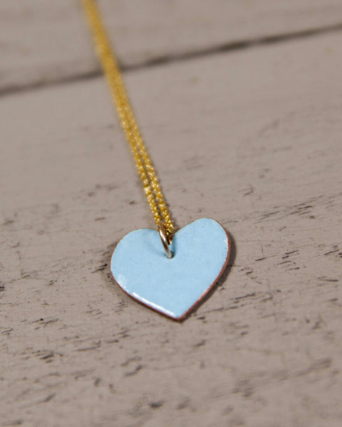 Enamel Heart Pendant on 14kt Gold Filled Chain