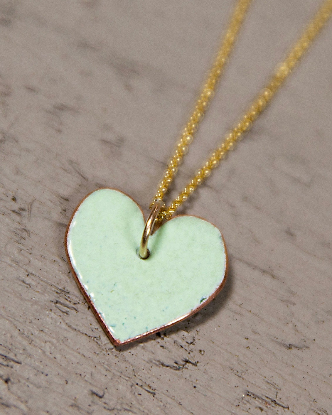 Enamel Heart Pendant on 14kt Gold Filled Chain